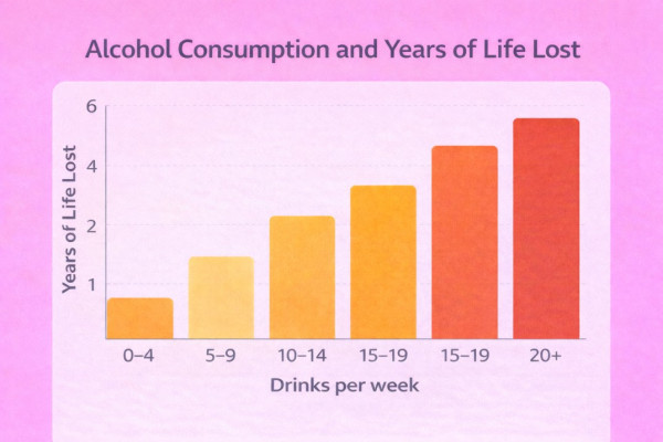 Alcohol consumption and life lost
